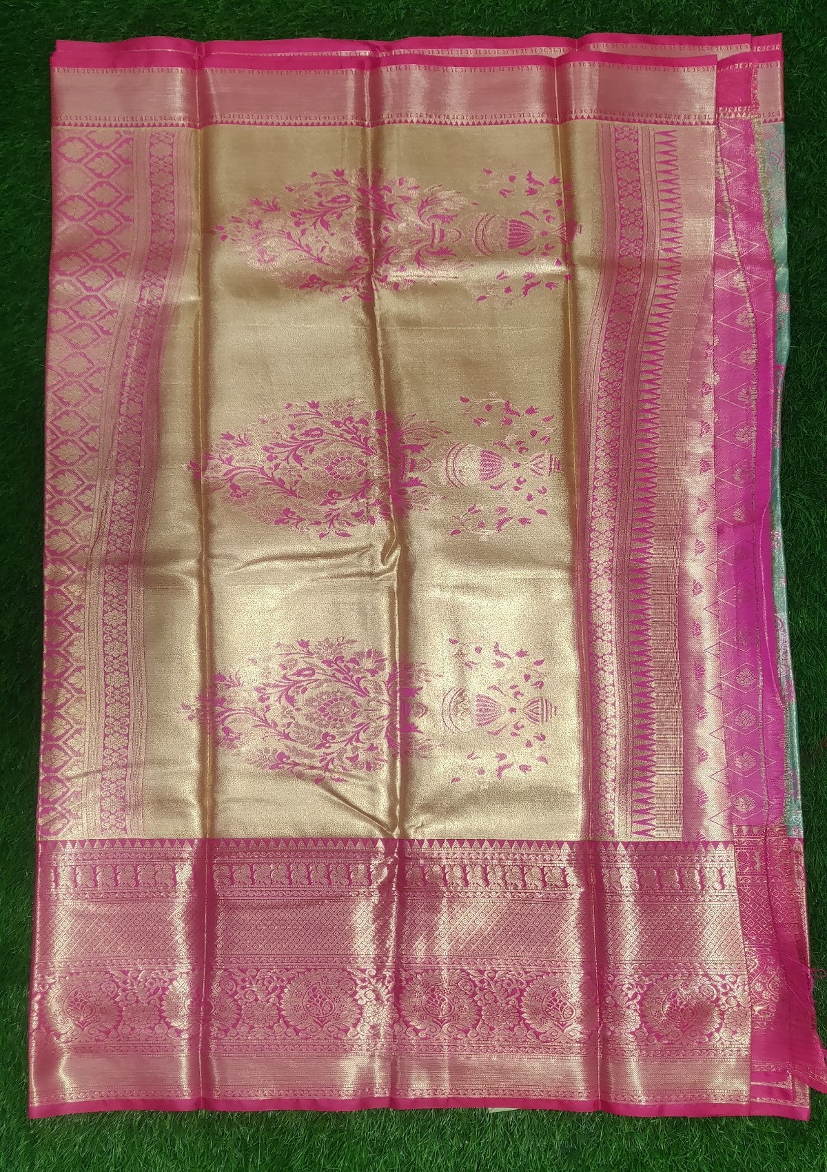 Silver Peacock Kanchi Silk