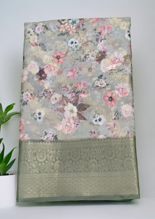 Muslin Digital Printed Sarees