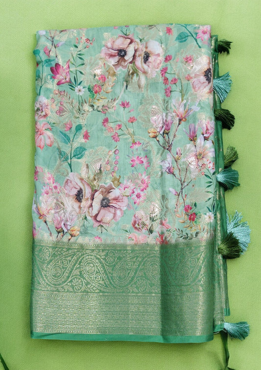 Muslin Digital Printed Sarees