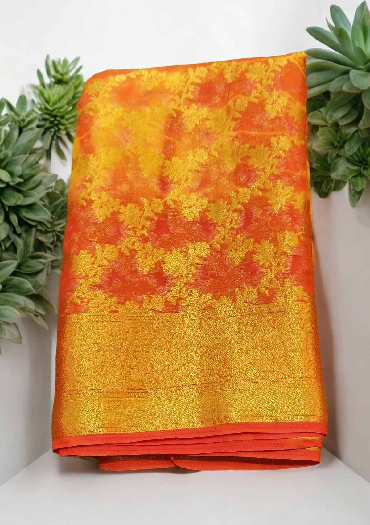 Banaras Organza Shibori print Sarees